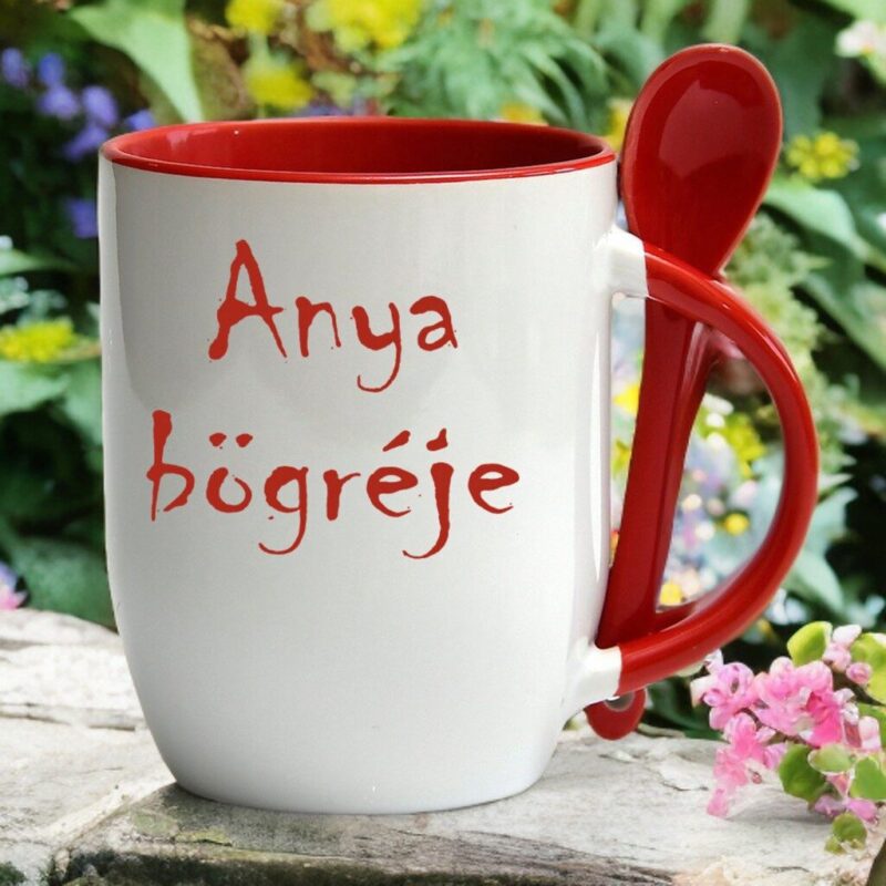 Családi kanalas bögre (Piros)